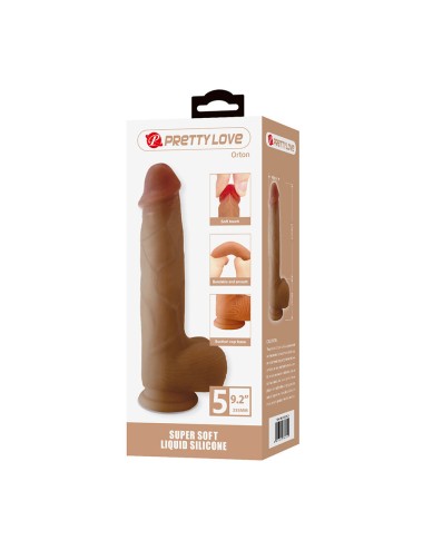 PRETTY LOVE - ORTON REALISTISCHER DILDO MIT SAUGNAPF 23,5 CM -Ø- 4,9 CM