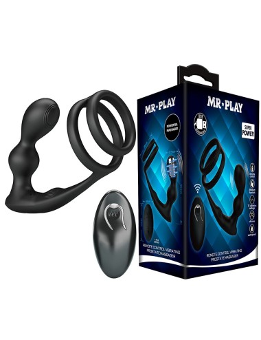 MR PLAY - VIBRIERENDER ANALPLUG MIT PENISRING UND FERNBEDIENUNG