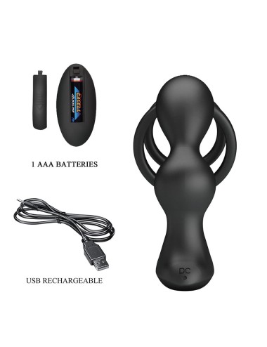 MR PLAY - VIBRIERENDER ANALPLUG MIT PENISRING UND FERNBEDIENUNG