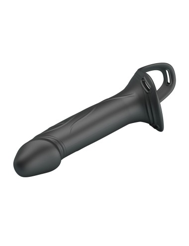 PRETTY LOVE - LANDON BLACK VIBRATING STRAP-ON