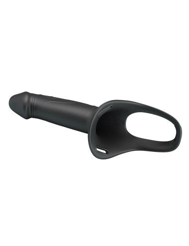 PRETTY LOVE - LANDON BLACK VIBRATING STRAP-ON