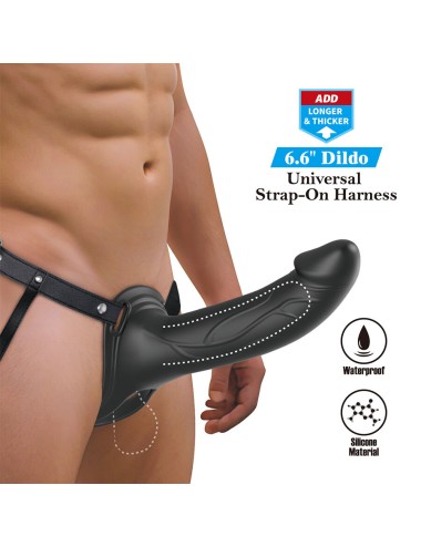 PRETTY LOVE - LANDON BLACK VIBRATING STRAP-ON