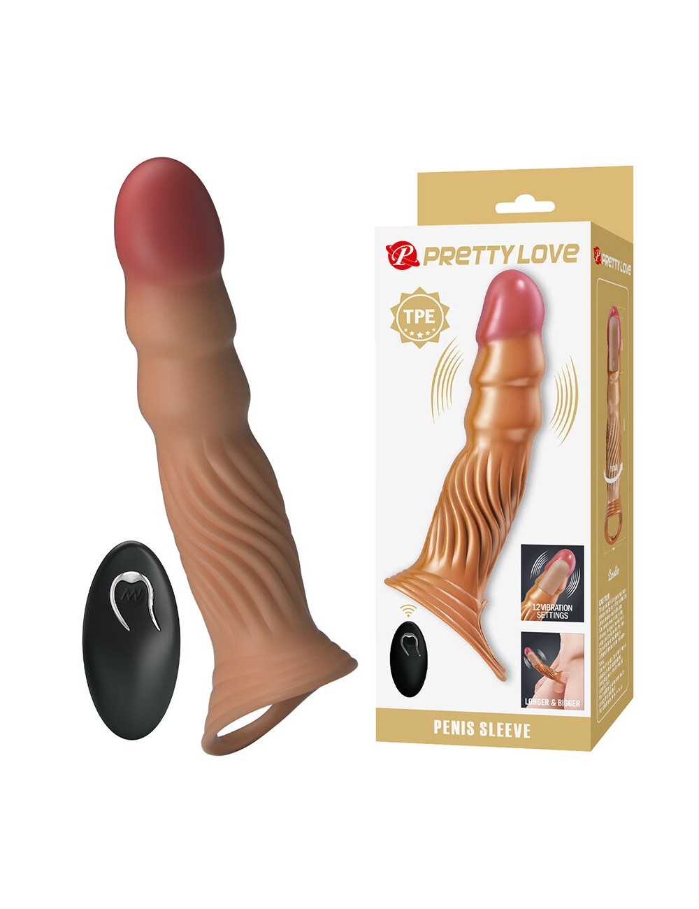 PRETTY LOVE – STRUKTURIERTE PENISHÜLLE MIT VIBRATION UND FERNBEDIENUNG