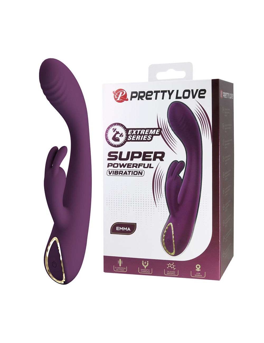 PRETTY LOVE - EMMA RABBIT LILA VIBRATOR MIT STIMULATOR