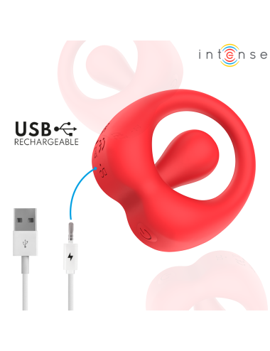 INTENSE - RUSSELL ANILLO VIBRADOR CON ESTIMULACIÓN DE CLÍTORIS ROJO