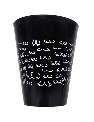 DIABLO PICANTE - SCHWARZE BECHER 500 ML MIT WEISSEN BRÜSTEN