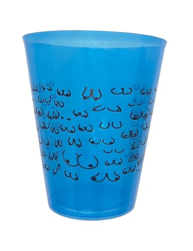 DIABLO PICANTE - BLAUER BECHER 500 ML MIT SCHWARZEN BRÜSTEN