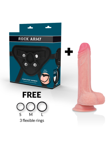 ROCKARMY - HARNESS + FLÜSSIGSILIKON PREMIUM MUSTANG REALISTISCH 18 CM -O- 4.14 CM