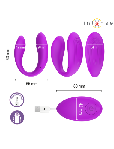 INTENSE - NORA VIBRATIONSKLEMMENSTIMULATOR LILA
