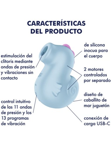 SATISFYER - SEA PONY VIBRADOR & ESTIMULADOR AIR PULSE