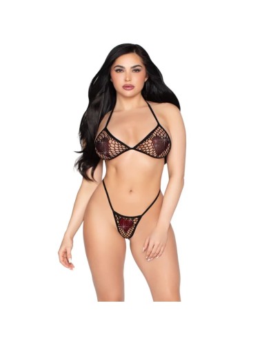 LEG AVENUE - 86147 NETZ-BH-TOP UND STRING-HÖSCHEN