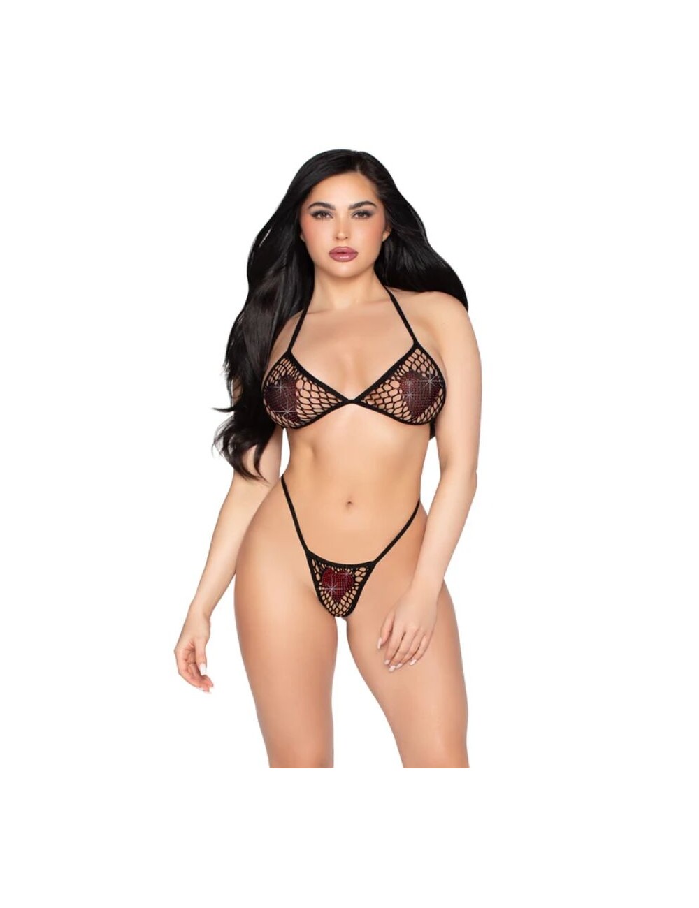 LEG AVENUE - 86147 NETZ-BH-TOP UND STRING-HÖSCHEN