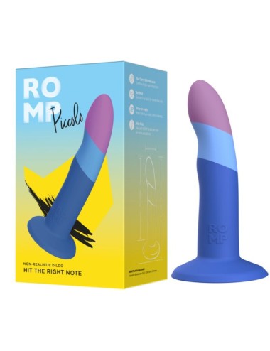 ROMP - PICCOLO SILIKONDILDO MIT DREIFARBIGEM SAUGAUFFANG 14 CM