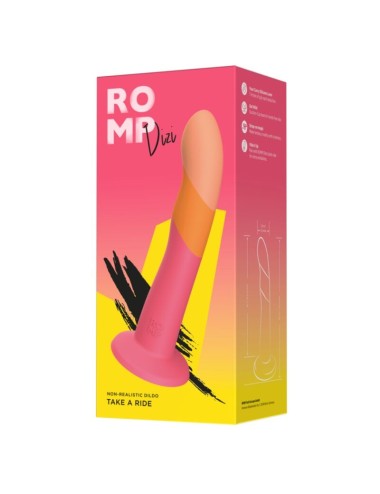 ROMP - DIZI Silikon-Dildo mit Saugnapf, dreifarbig, 18 cm