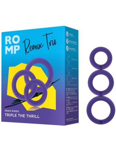 ROMP - REMIX TRIO SET MIT 3 LILA SILIKON-PENISRINGEN