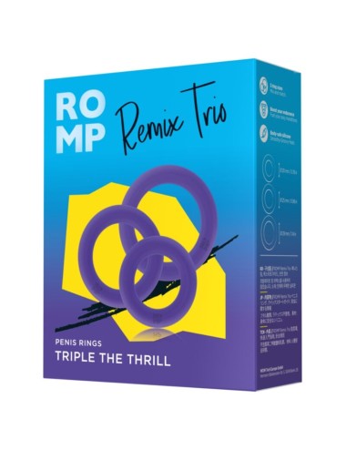 ROMP - REMIX TRIO SET MIT 3 LILA SILIKON-PENISRINGEN
