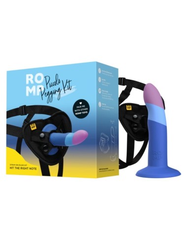 ROMP - PICCOLO SILIKONDILDO MIT DREIFARBIGEM SAUGAUFFANG 14 CM