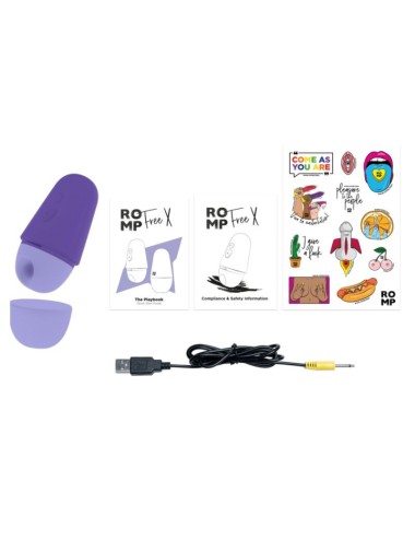 ROMP - KOSTENLOSER X KLITORALSTIMULATOR MIT DECKEL, 10 STUFEN, WIEDERAUFLADBAR, LILA