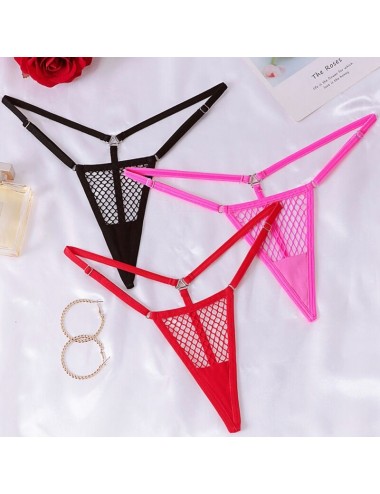 CHILIROSE - CR 4856 MICRO THONG REJILLA NEON PINK L/XL