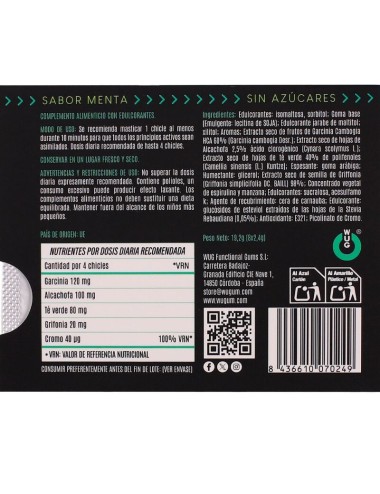 WUG DIET – ZUCKERFREIE, FUNKTIONELLE MINZE-KAUFSÄULCHEN, 8 STÜCK