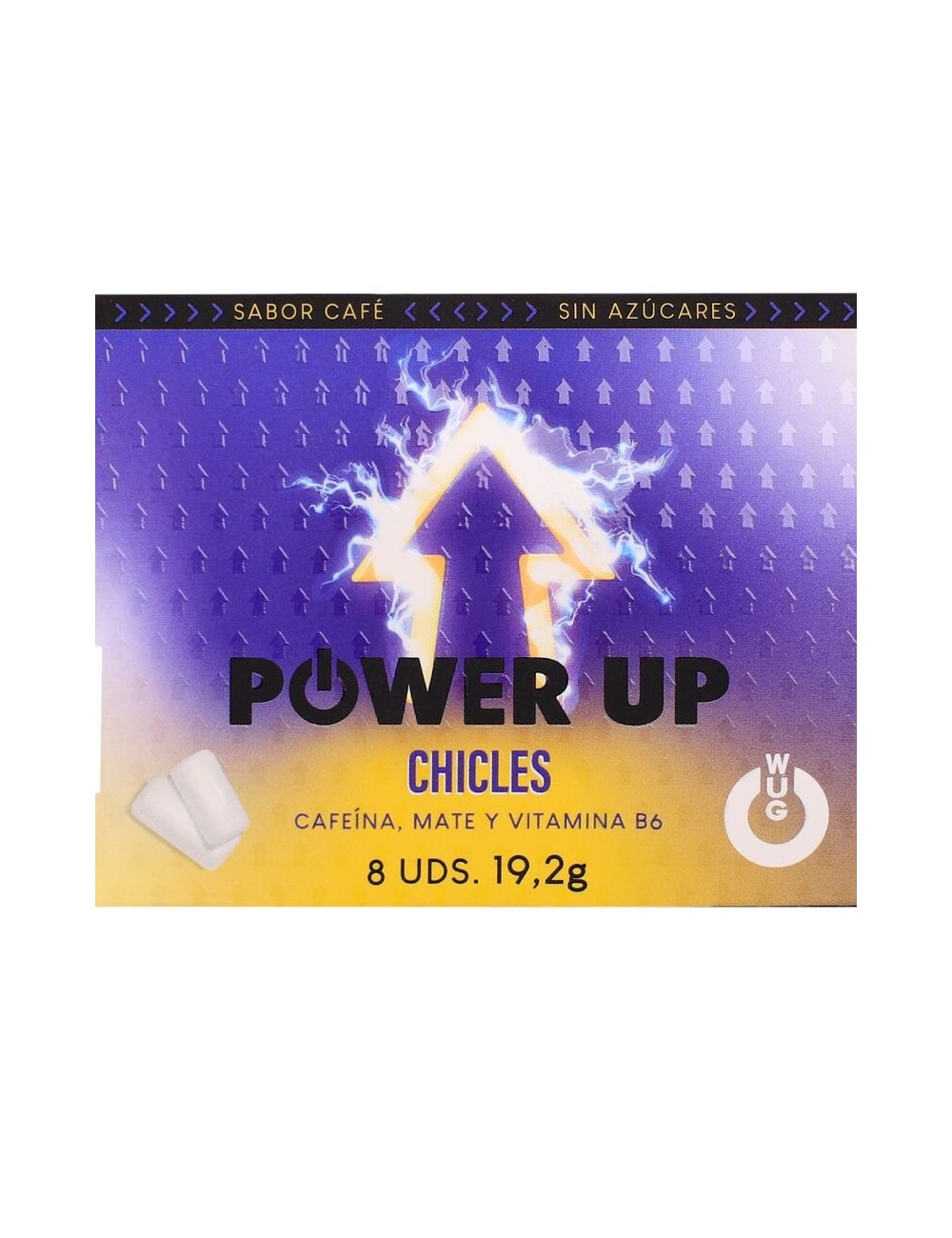 WUG POWER UP – Funktioneller Koffein- und Mate-Kaugummi mit Kaffeegeschmack