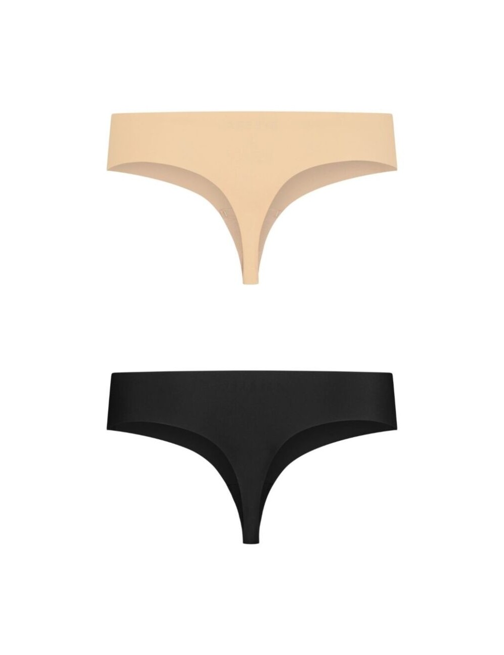 BYE-BRA - PACK 2 TANGAS INVISIBLES BEIGE Y NEGRO TALLA XXL