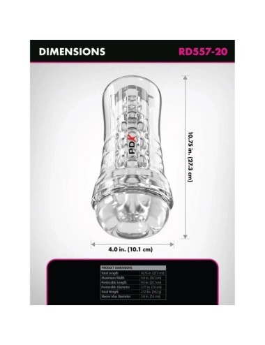 PDX ELITE – VIEWTUBE PLUS TRANSPARENTER STROKER MIT DURCHSICHT UND EZ-GRIP