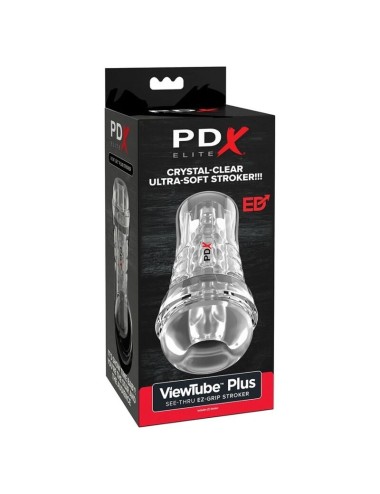 PDX ELITE – VIEWTUBE PLUS TRANSPARENTER STROKER MIT DURCHSICHT UND EZ-GRIP, 21 CM