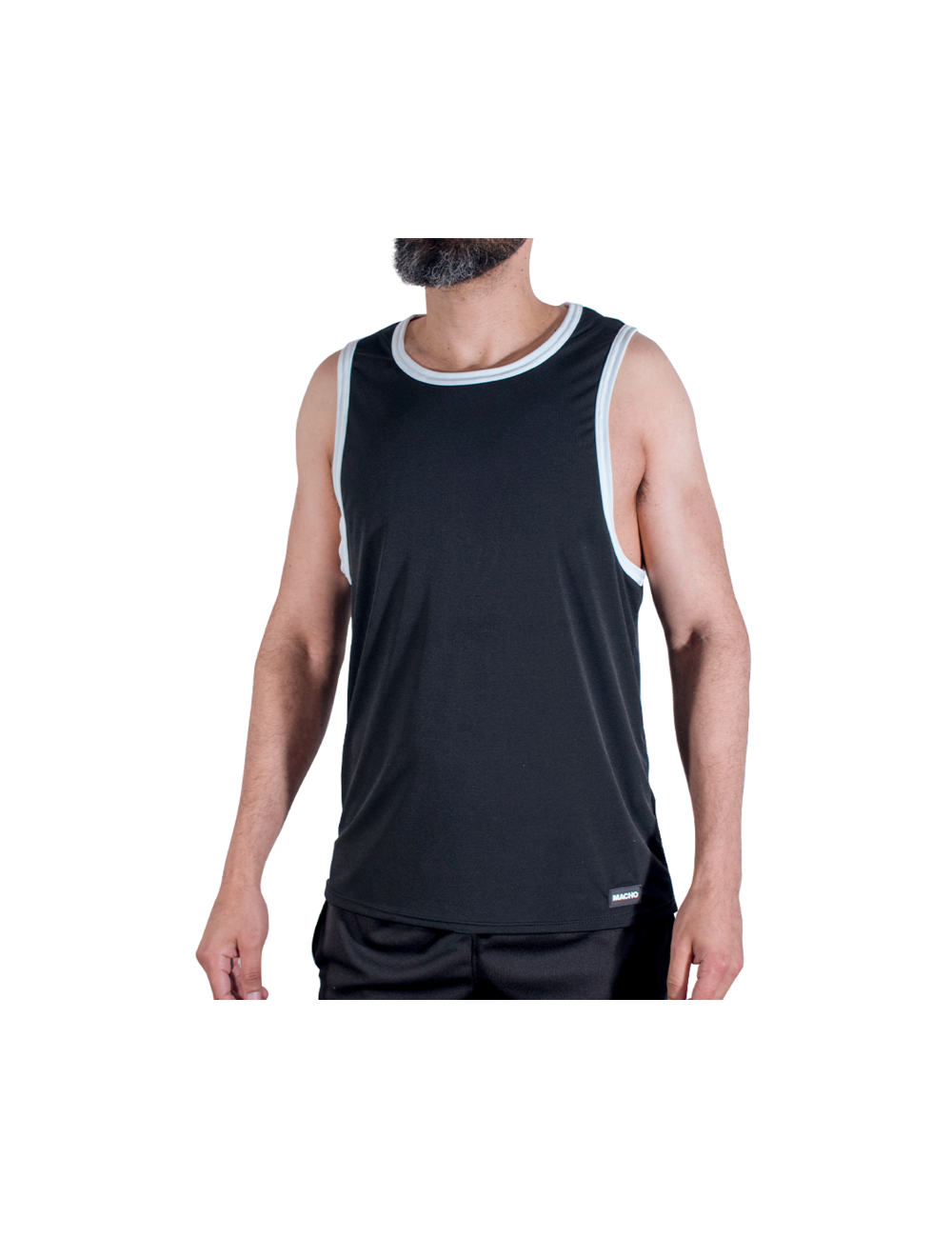 MACHO - CMV004 SCHWARZES GYM-T-SHIRT S/M