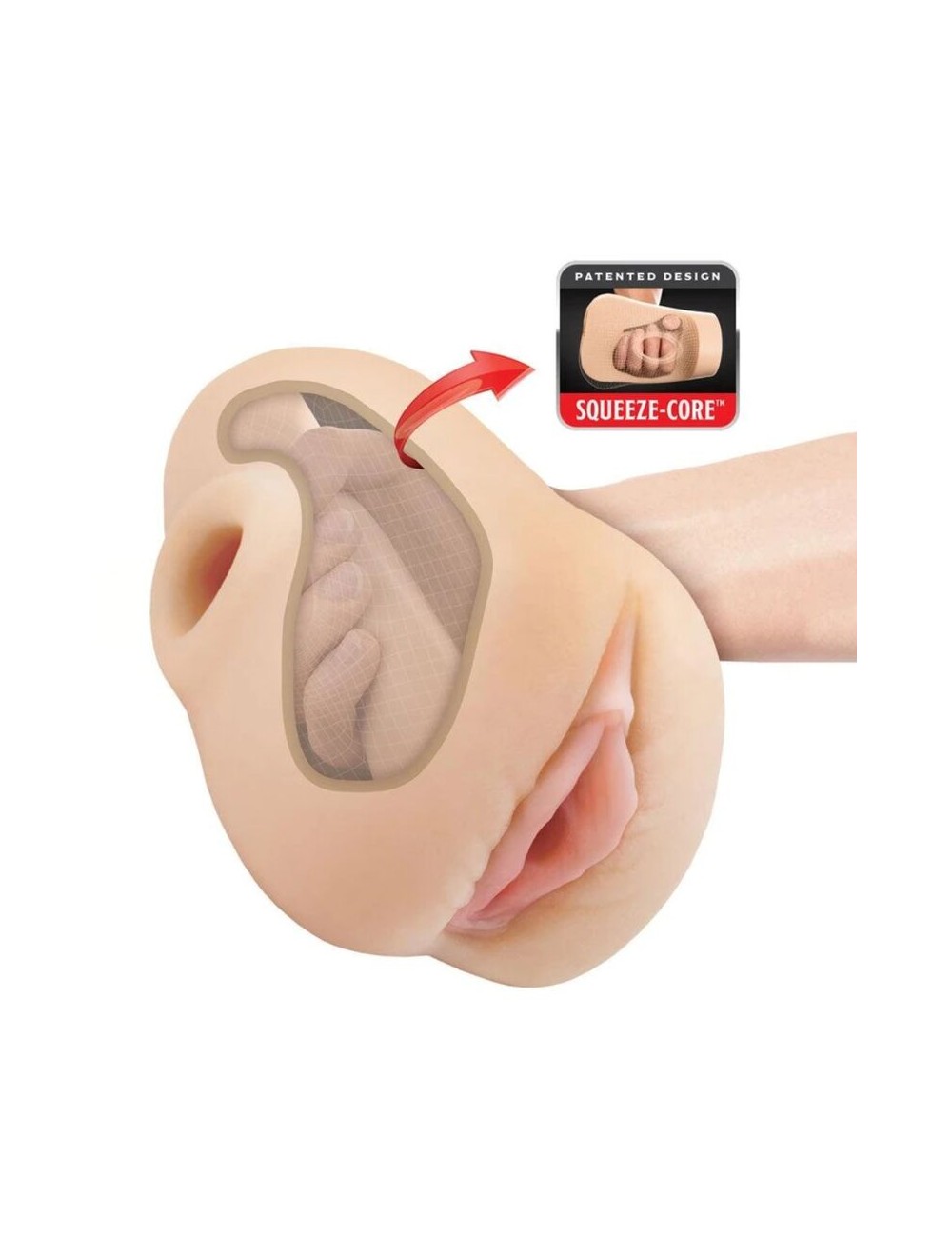 PDX PLUS – REALISTISCHER VAGINA-PUSSY-POOUNDER-SQUEEZE-STROKER 18 CM