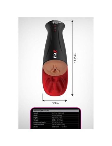 PDX ELITE - FAP-O-MATIC PRO XL AUTOMATISCHER VIBRATIONS-STROKER BRAUN 34,9 CM