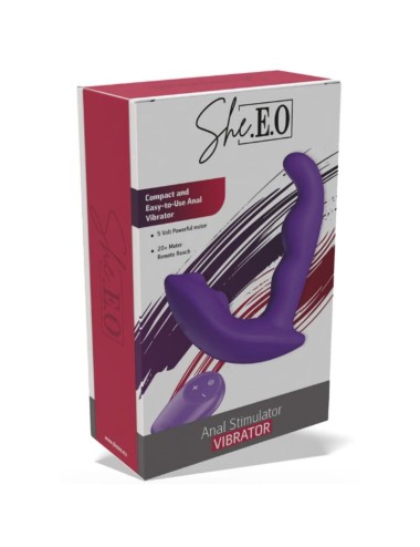 SHE.E.O – ROTIERENDER, VIBRIERENDER ANALSTIMULATOR MIT FERNBEDIENUNG – LILA