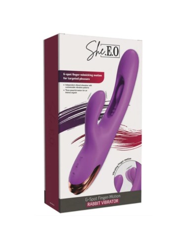 SHE.E.O - HASEN-G-PUNKT-VIBRATOR MIT DIGITALER BEWEGUNG, LILA
