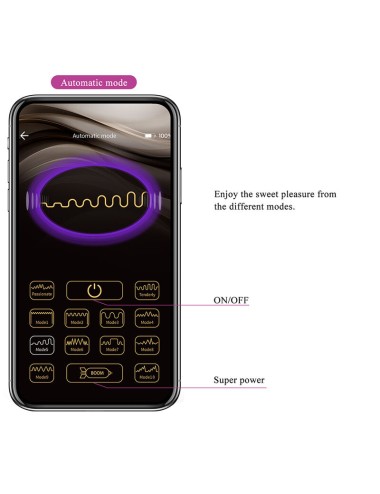 PRETTY LOVE - KLAY STOSS-EI-VIBRATOR, APP-STEUERUNG, LILA