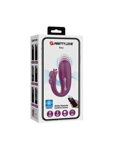 PRETTY LOVE - KLAY STOSS-EI-VIBRATOR, APP-STEUERUNG, LILA