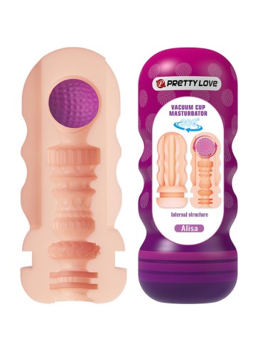 PRETTY LOVE - VAGINAL-GLÄTTUNGSMASTURBATOR MIT SAUGAUFGUSS UND INNENSTRUKTUREN