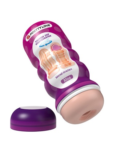 PRETTY LOVE - VAGINAL-GLÄTTUNGSMASTURBATOR MIT SAUGAUFGUSS UND INNENSTRUKTUREN