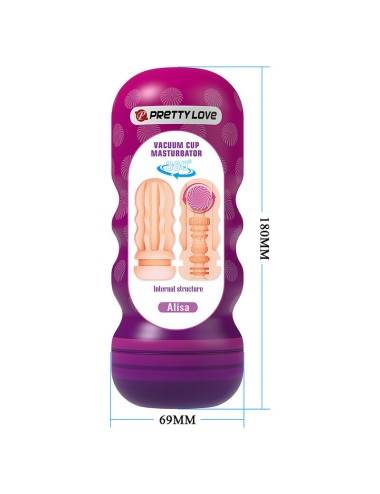 PRETTY LOVE - VAGINAL-GLÄTTUNGSMASTURBATOR MIT SAUGAUFGUSS UND INNENSTRUKTUREN
