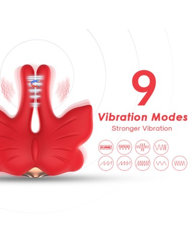 ARMONY - MAGNETISCHE NIPPELKLEMMEN MIT VIBRATION SCHMETTERLINGSFORM ROT
