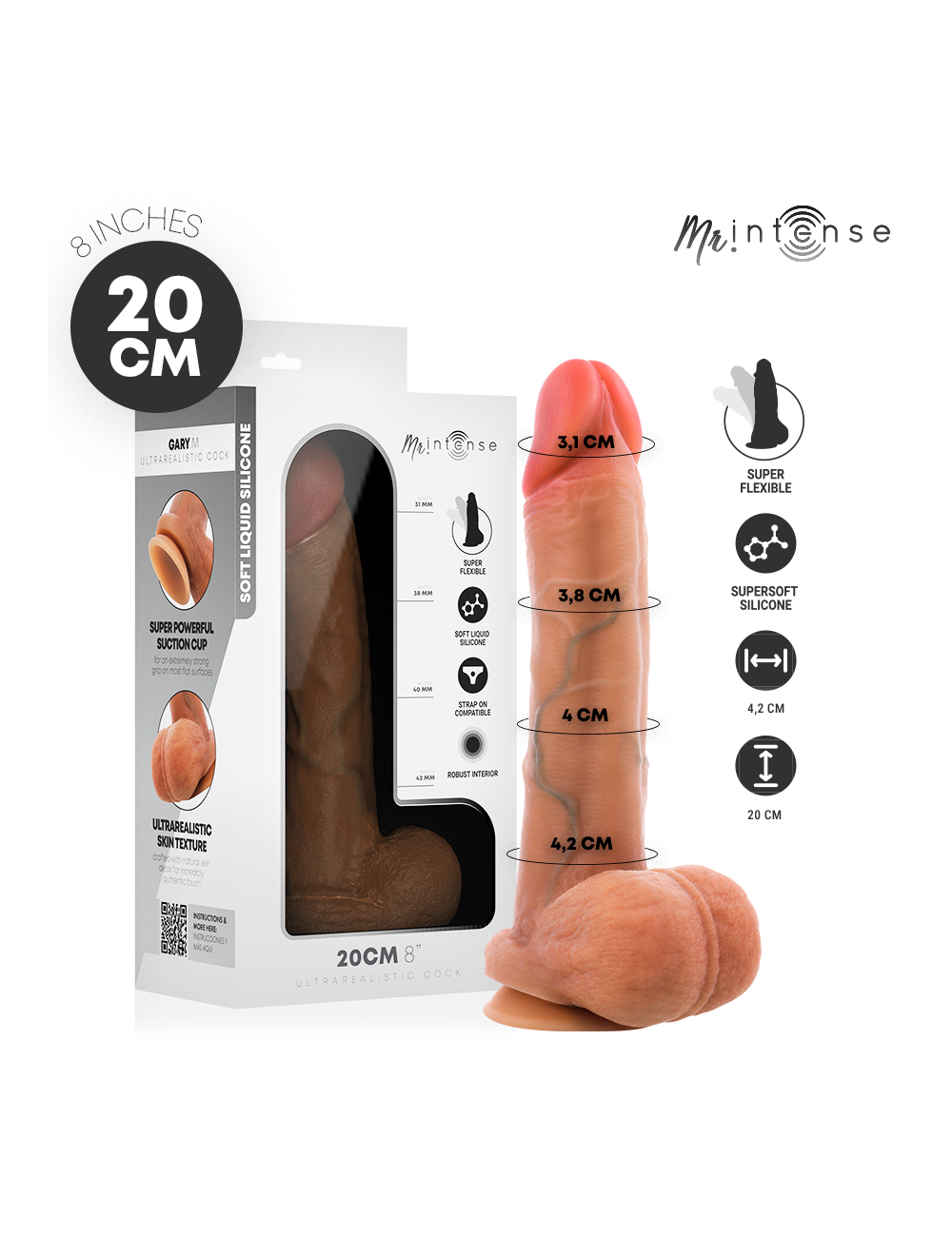 MR INTENSE – GARY M ULTRA-REALISTISCHER SILIKON-PENIS MIT HODEN 20 CM – Ø – 4