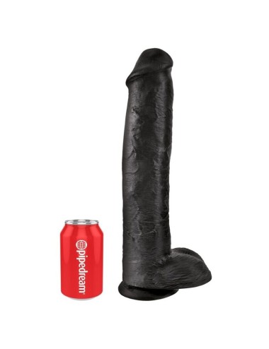 KING COCK - REALISTISCHER DILDO MIT HODEN 38 CM SCHWARZ