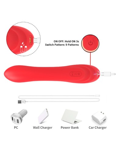 ARMONY - G-PUNKT- UND KLITORIS-STIMULATOR-VIBRATOR MIT OSZILLIERENDER ZUNGE ROT
