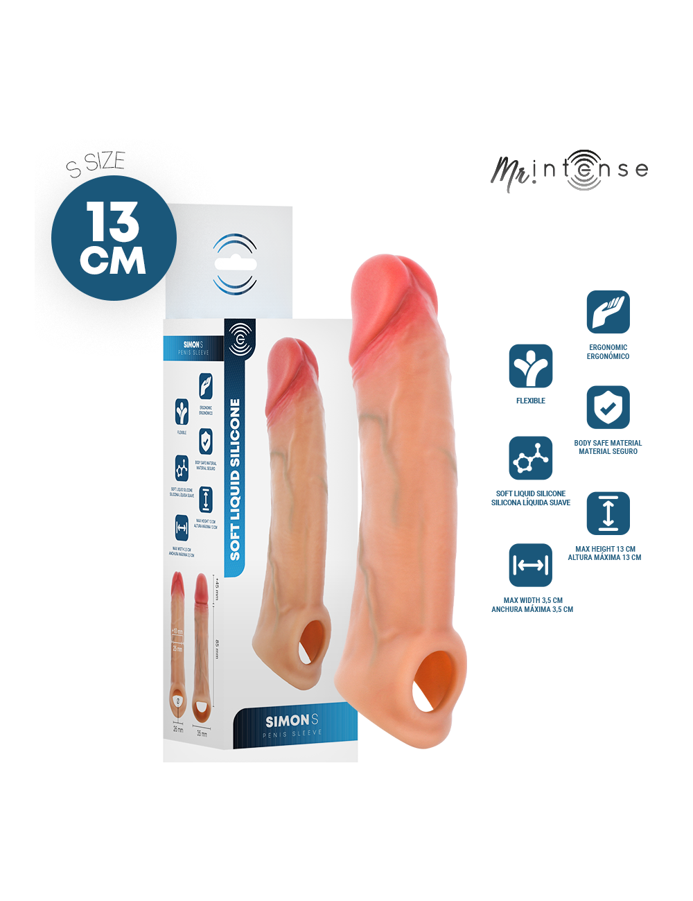 MR INTENSE - SIMON S SILIKON-PENISSCHUTZ 13 CM -Ø- 4 CM