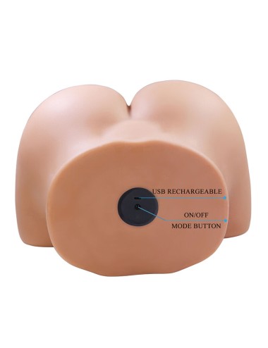 CRAZY BULL - JULIA XXL DOPPELTER VAGINAL- UND ANALVIBRATIONSMASTURBATOR FLESH