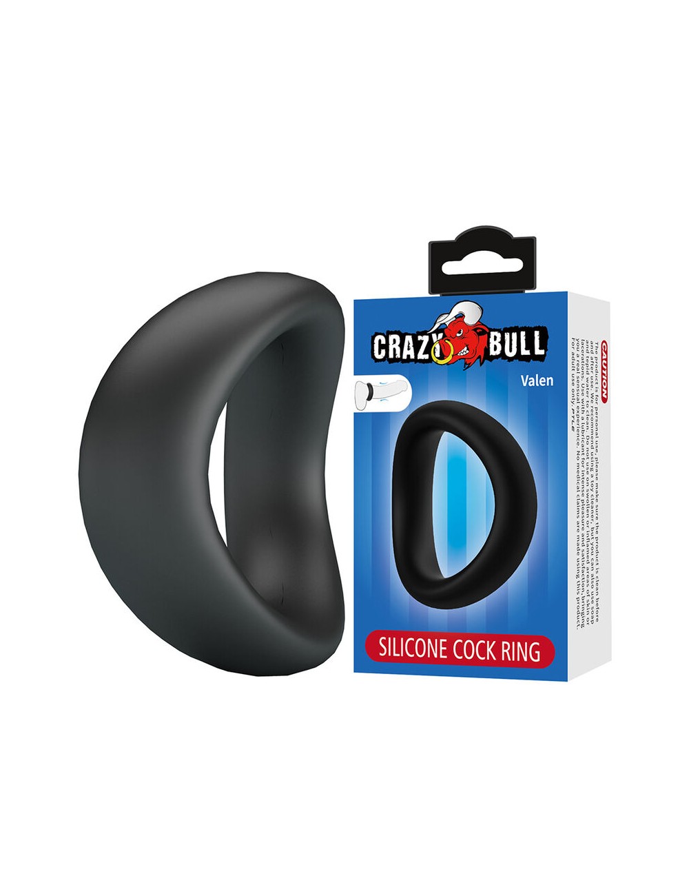 CRAZY BULL - VALEN ERGONOMISCHER SILIKON-PENISRING SCHWARZ