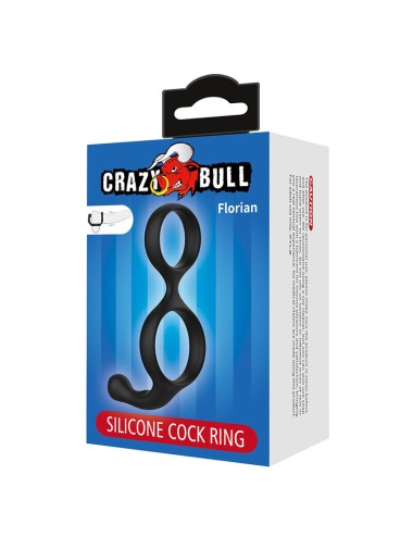 CRAZY BULL - FLORIANISCHER DOPPEL-HORN- UND HODENRING SCHWARZ