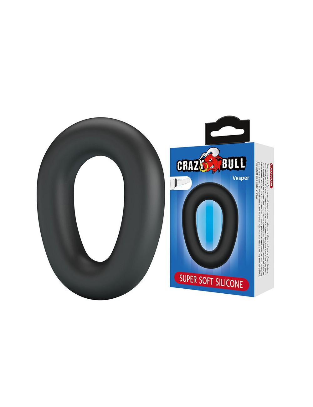 CRAZY BULL - VESPER SUPERSOFT SILIKON-PENNISRING SCHWARZ