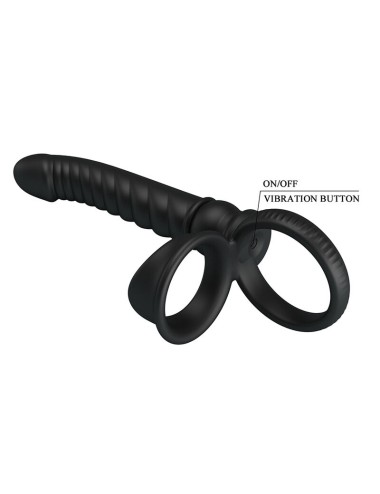 PRETTY LOVE - MERRITT ANALVIBRATOR MIT RING UND VIBRATIONSFUNKTION, SCHWARZ