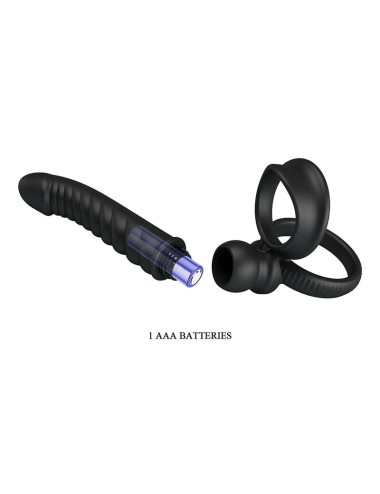 PRETTY LOVE - MERRITT ANALVIBRATOR MIT RING UND VIBRATIONSFUNKTION, SCHWARZ