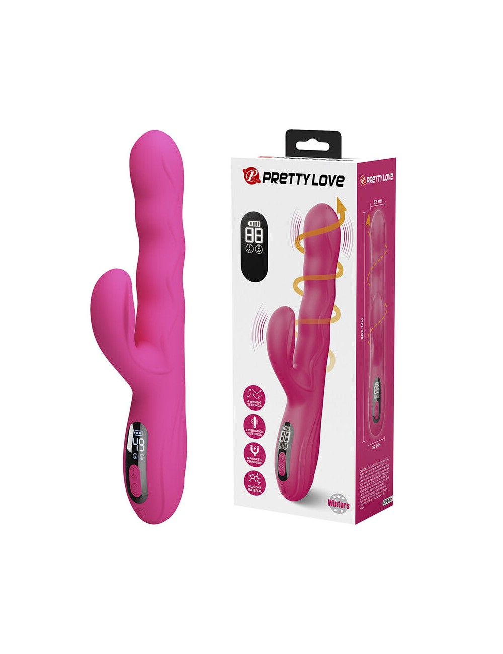 PRETTY LOVE - WINTERS MULTIFUNKTIONS-HASENVIBRATOR MIT LED-ANZEIGE